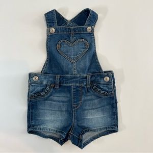 H&M Baby Girl Blue Heart Overalls 6-9 Months